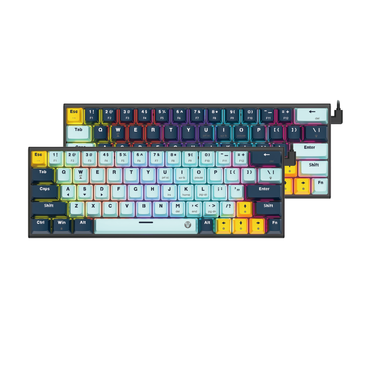 Teclado FANTECH ATOM63 MK874V2 - 60% Hotswappable Mechanical Keyboard with RGB and Switches Blue / USA