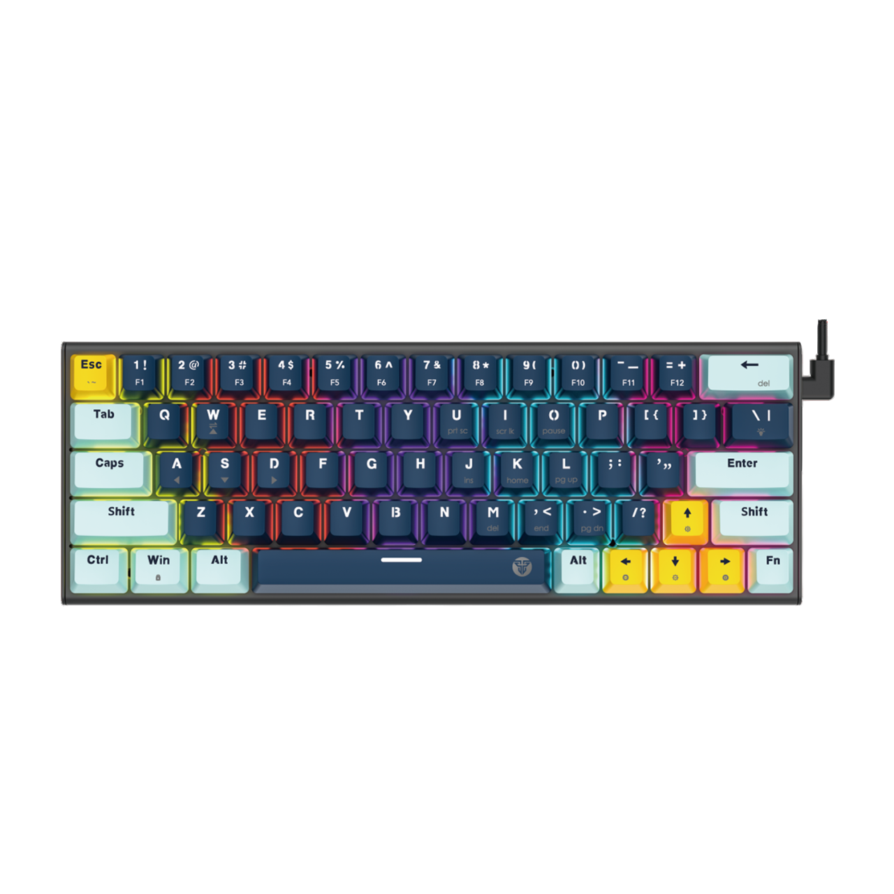 Teclado FANTECH ATOM63 MK874V2 - 60% Hotswappable Mechanical Keyboard with RGB and Switches Blue / USA