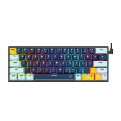 Teclado FANTECH ATOM63 MK874V2 - 60% Hotswappable Mechanical Keyboard with RGB and Switches Blue / USA