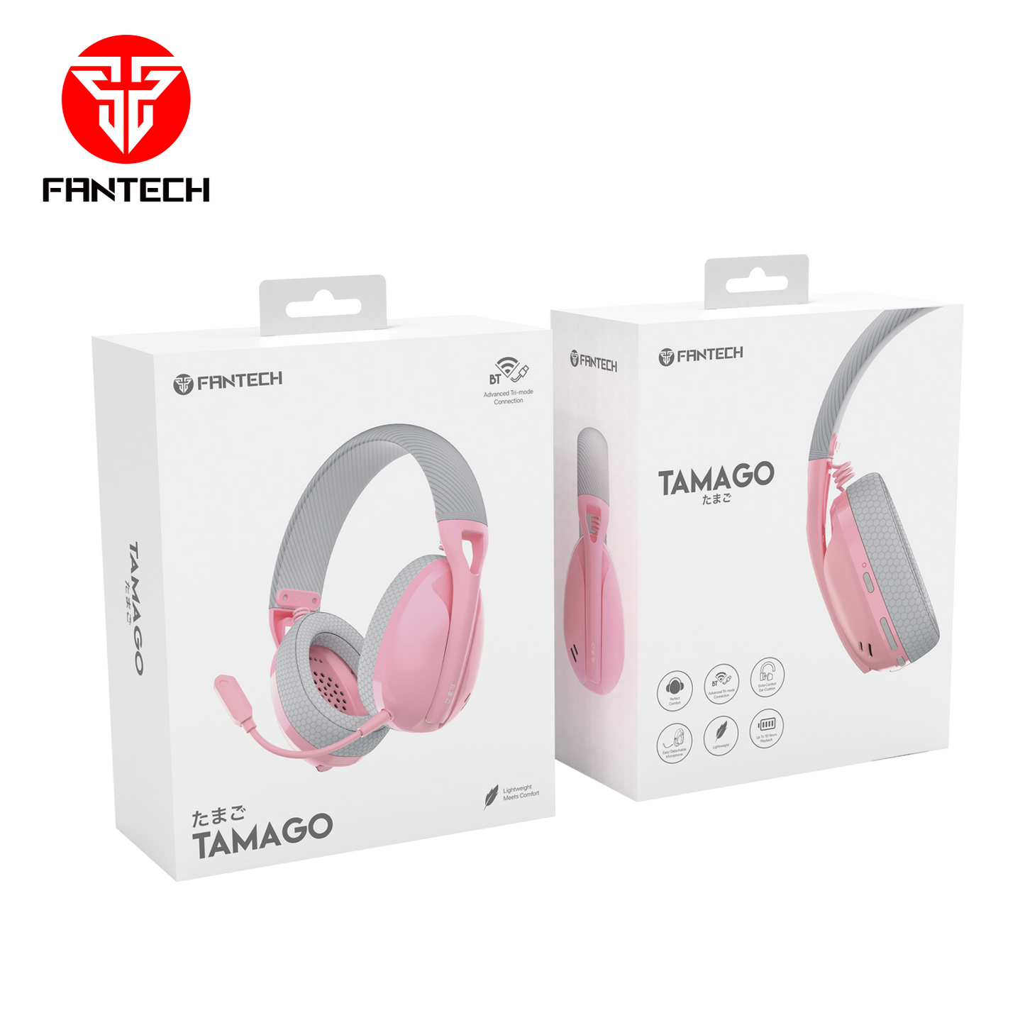Audífonos FANTECH WHG01 TAMAGO Wireless Gaming Headset with 18H Battery & Triple Connection