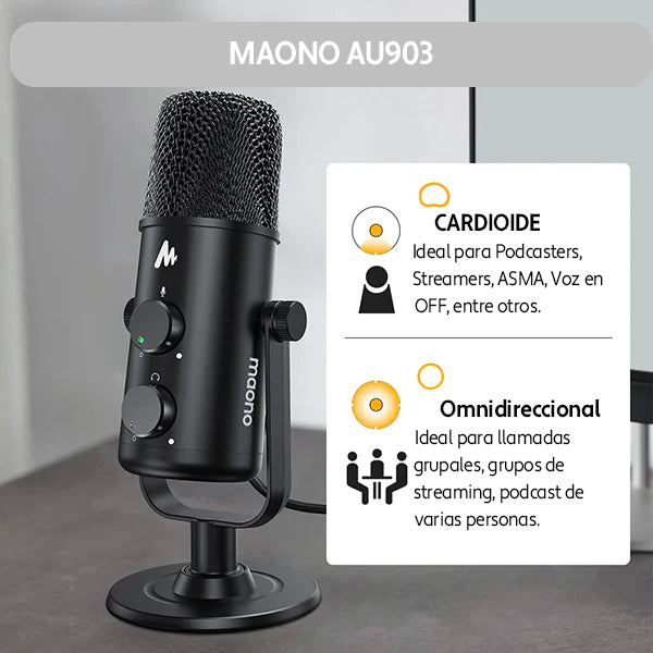 Micrófono Maono AU-903 Pro Cardioid/Omnidirectional Mic