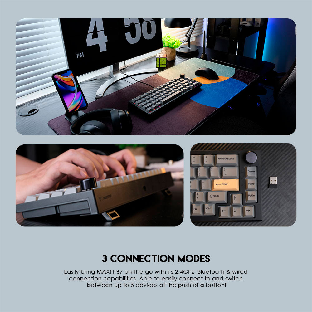 Teclado FANTECH MK858 MAXFIT67 Wireless RGB Mechanical Keyboard with Yellow Switch & USA Layout