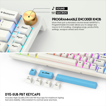 Teclado FANTECH MK858 MAXFIT67 Wireless RGB Mechanical Keyboard with Brown Switch & USA Layout