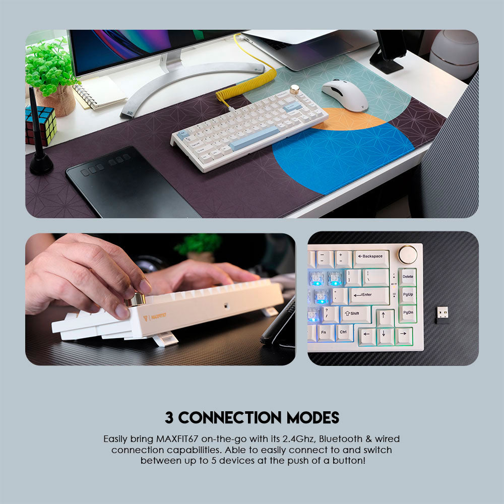 Teclado FANTECH MK858 MAXFIT67 Wireless RGB Mechanical Keyboard with Brown Switch & USA Layout