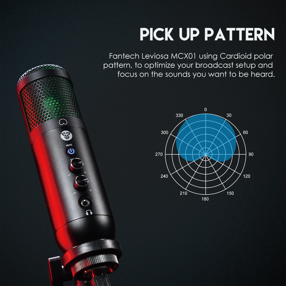 Micrófono Fantech Leviosa MCX01 Cardioid RGB