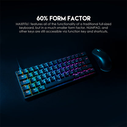 Teclado FANTECH MK857 MAXFIT 61% Hotswappable Mechanical Keyboard with Red Switch & RGB / Español