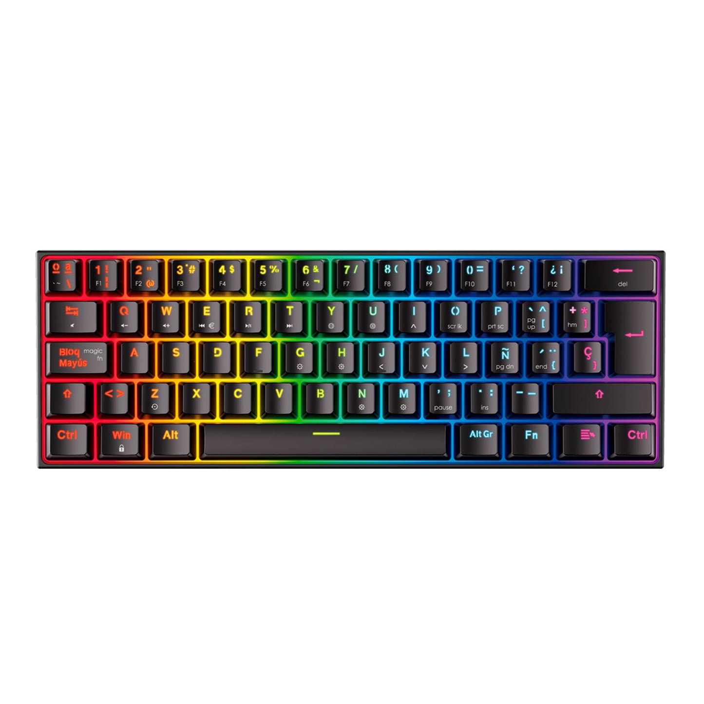 Teclado FANTECH MK857 MAXFIT 61% Hotswappable Mechanical Keyboard with Red Switch & RGB / Español