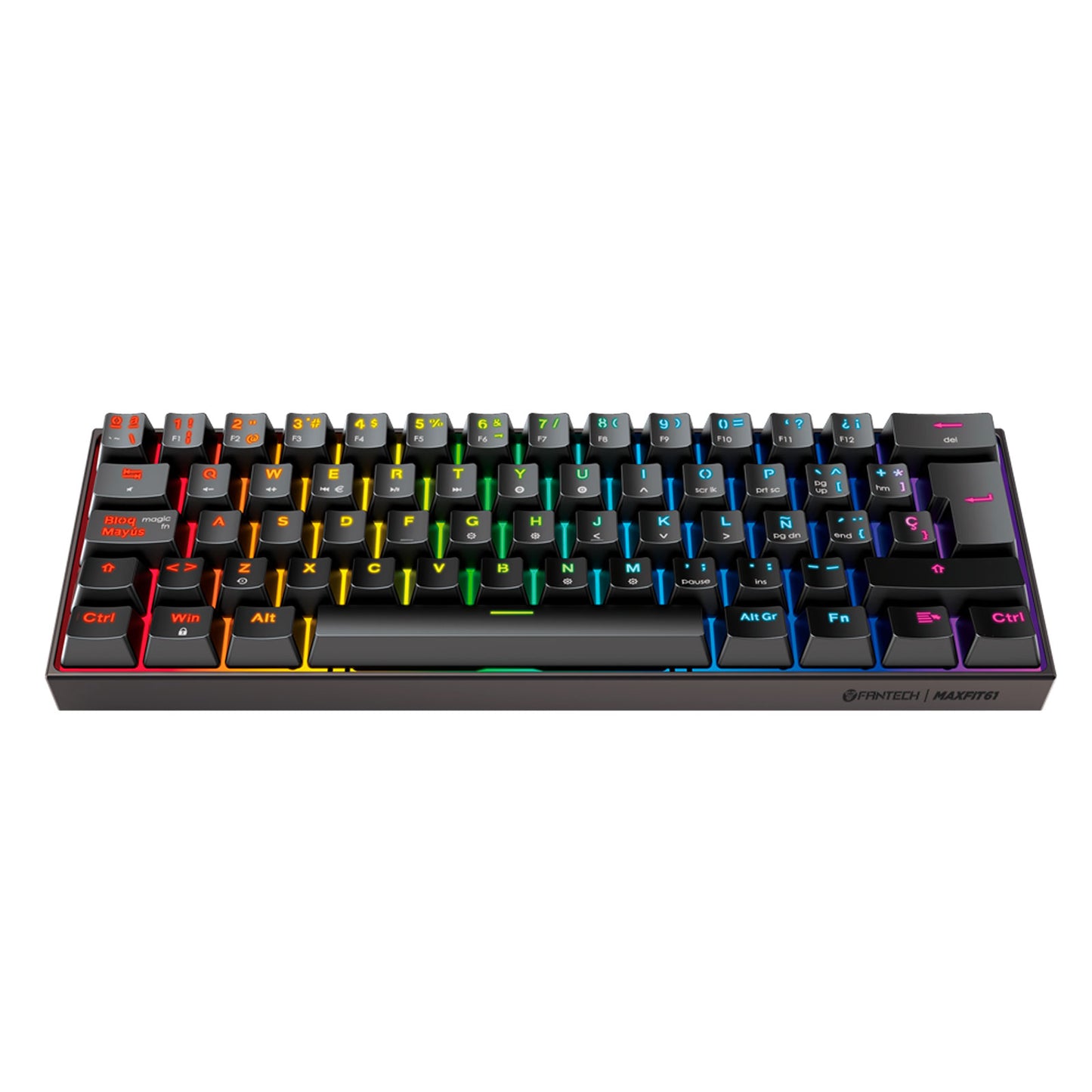 Teclado FANTECH MK857 MAXFIT 61% Hotswappable Mechanical Keyboard with Red Switch & RGB / Español