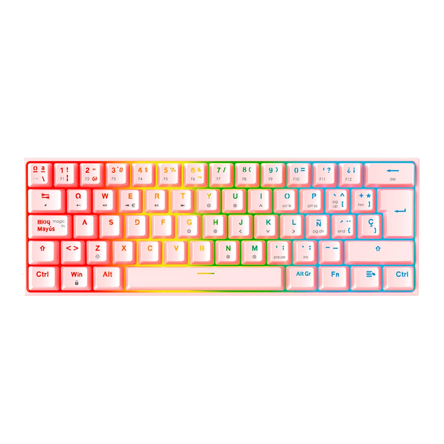 Teclado FANTECH MK857 MAXFIT 61% Hotswappable Mechanical Keyboard with Red Switch & RGB / Español