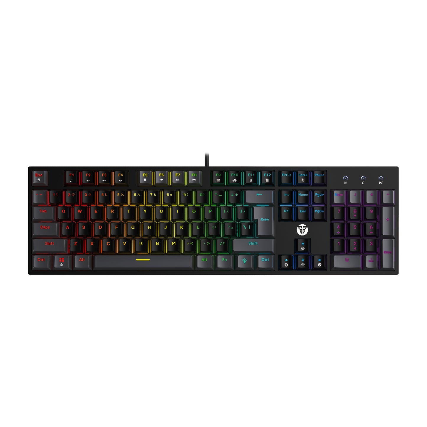Teclado FANTECH MK886V2 ATOM104 RGB Hotswappable Mechanical Keyboard - Red Switch USA Layout