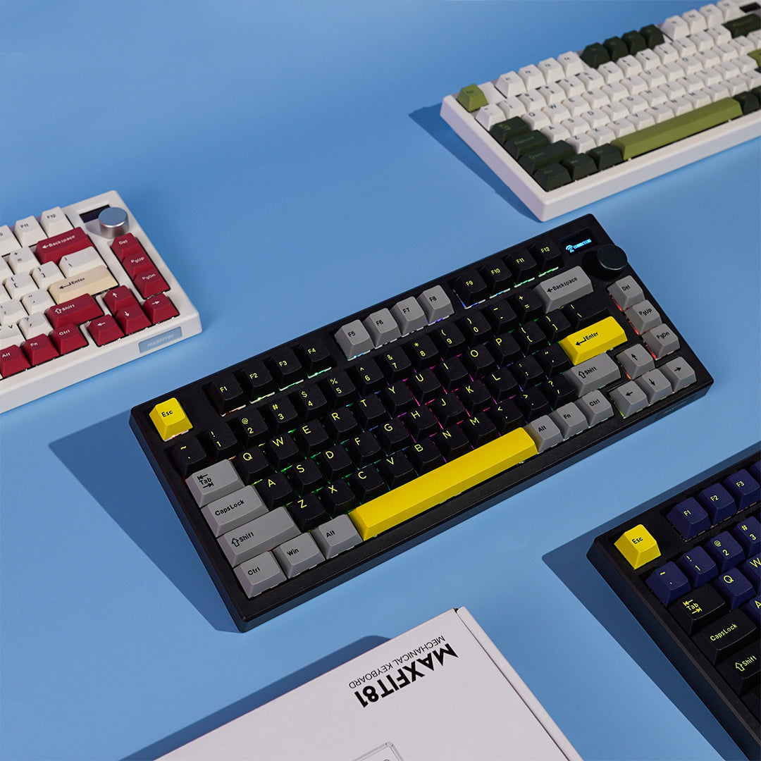 Teclado FANTECH MK910 MAXFIT81 VIBE Grand Cobalt - Hotswappable Mechanical Keyboard with OLED and Milky Red Switches / USA