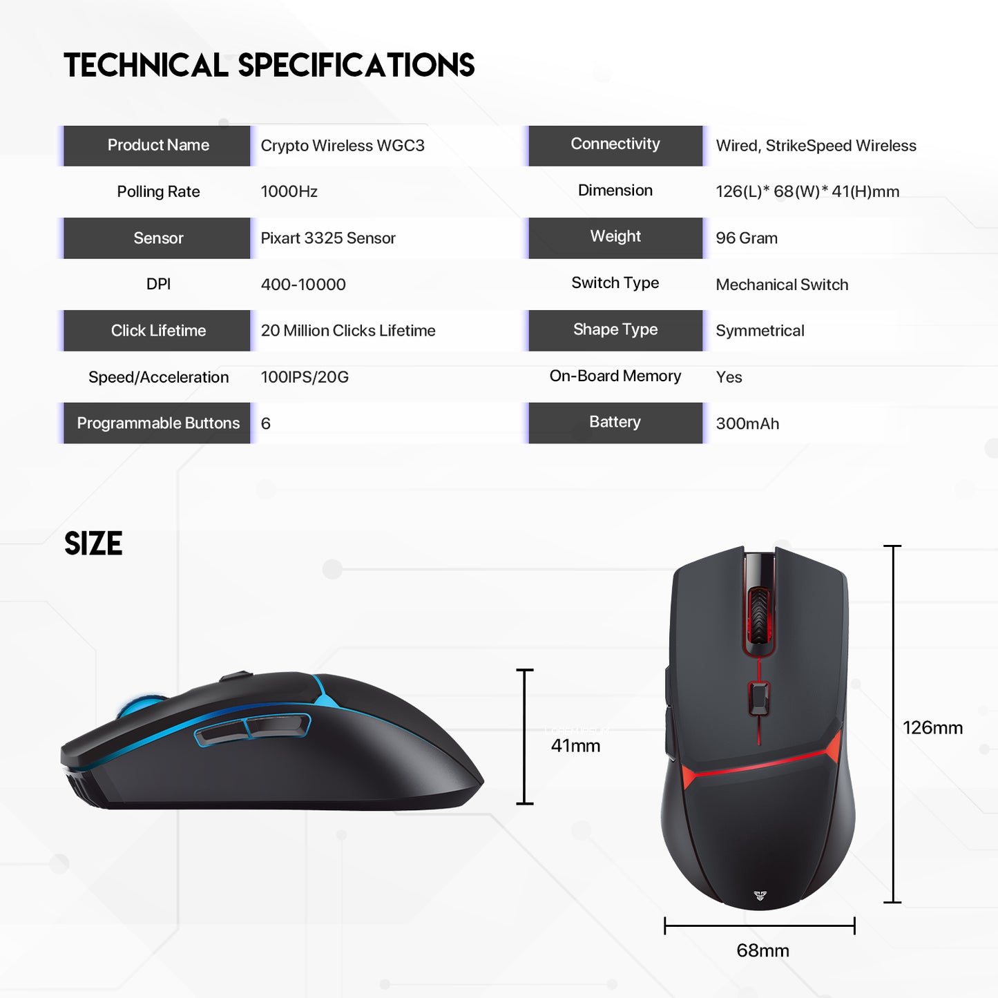 Fantech WGC3 CRYPTO Wireless Precision Mouse