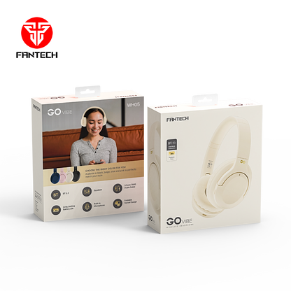 Audífonos FANTECH WH05 GO Vibe Wireless Gaming Headphones with Dual Connection & 30H Battery