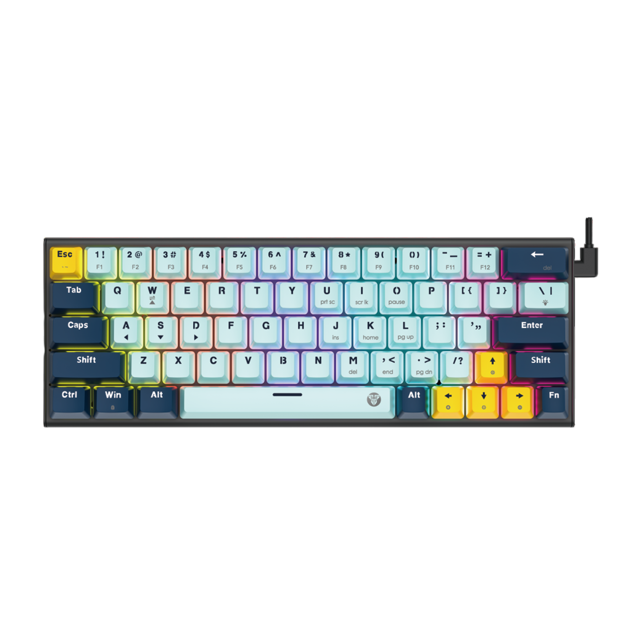 Teclado FANTECH ATOM63 MK874V2 - 60% Hotswappable Mechanical Keyboard with RGB and Red Switches / USA