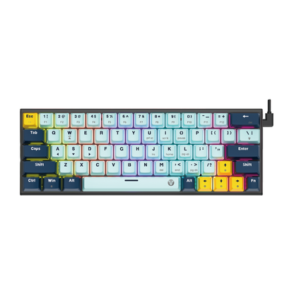 Teclado FANTECH ATOM63 MK874V2 - 60% Hotswappable Mechanical Keyboard with RGB and Red Switches / USA